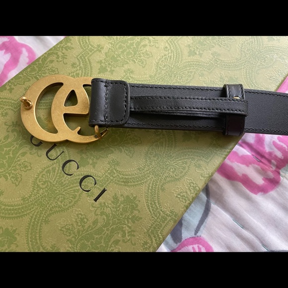 Gucci black logo belt. main image 5
